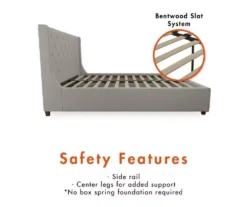 CosmoLiving Mercer Wingback Linen Bed -Living Room Furniture Store 810540991 6