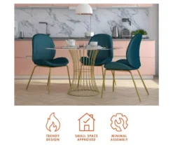 CosmoLiving Astor Velvet Dining Chair -Living Room Furniture Store 810540999 5