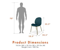 CosmoLiving Astor Velvet Dining Chair -Living Room Furniture Store 810540999 6