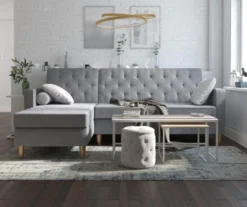 CosmoLiving Liberty Gray Chenille Sectional Storage Futon -Living Room Furniture Store 810541025 4