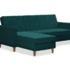 CosmoLiving Liberty Green Velvet Sectional Storage Futon -Living Room Furniture Store 810541026 5