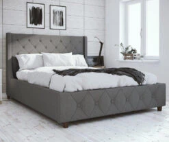 CosmoLiving Mercer Wingback Linen Bed