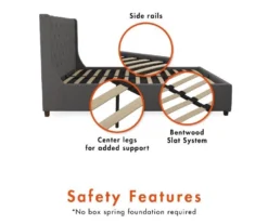 CosmoLiving Mercer Wingback Linen Bed -Living Room Furniture Store 810541029 6