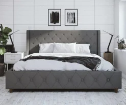 CosmoLiving Mercer Wingback Linen Bed -Living Room Furniture Store 810541030 2