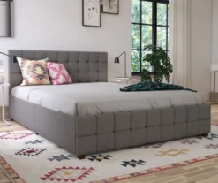 CosmoLiving Elizabeth Gray Linen Storage Bed -Living Room Furniture Store 810541043 2