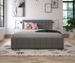 CosmoLiving Elizabeth Gray Linen Storage Bed -Living Room Furniture Store 810541043 3