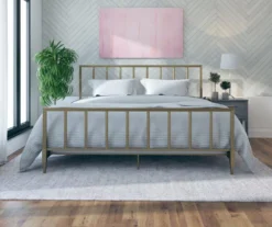 CosmoLiving Blair Brass Metal King Bed -Living Room Furniture Store 810541048 2