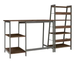 Soho 2-Piece Wooden Desk & Bookcase Set -Living Room Furniture Store 810542289 2
