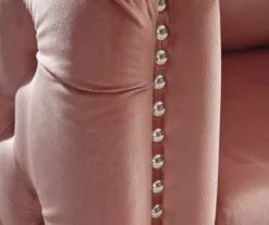 Lizmont Blush Tufted Velvet Accent Chair -Living Room Furniture Store 810542292 6