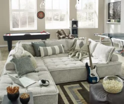 Bales Checkered Taupe Upholstered Accent Chair -Living Room Furniture Store 810542299 11