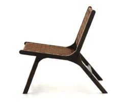 Fayme Camel Armless Leather Woven-Back Lounge Chair -Living Room Furniture Store 810542301 4