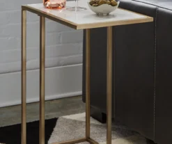 Lanport White Marble C Side Table -Living Room Furniture Store 810542314 1