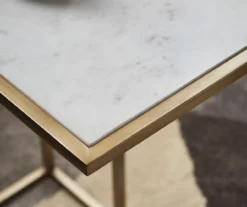 Lanport White Marble C Side Table -Living Room Furniture Store 810542314 7