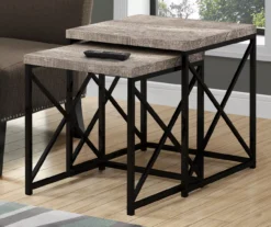Monarch Reclaimed Wood Look 2-Piece Nesting Table Set -Living Room Furniture Store 810542383 1