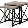Monarch Reclaimed Wood Look 2-Piece Nesting Table Set -Living Room Furniture Store 810542383 2