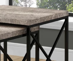Monarch Reclaimed Wood Look 2-Piece Nesting Table Set -Living Room Furniture Store 810542383 3