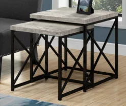 Monarch Reclaimed Wood Look 2-Piece Nesting Table Set -Living Room Furniture Store 810542384 1