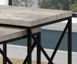 Monarch Reclaimed Wood Look 2-Piece Nesting Table Set -Living Room Furniture Store 810542384 3