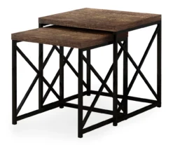 Monarch Reclaimed Wood Look 2-Piece Nesting Table Set -Living Room Furniture Store 810542385 2