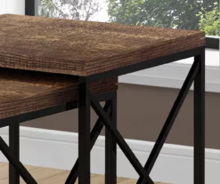 Monarch Reclaimed Wood Look 2-Piece Nesting Table Set -Living Room Furniture Store 810542385 3