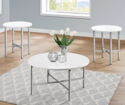 Monarch Round 3-Piece Occasional Table Set -Living Room Furniture Store 810542402 1
