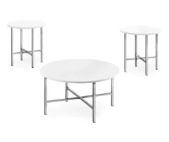 Monarch Round 3-Piece Occasional Table Set -Living Room Furniture Store 810542402 2