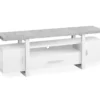 60" White & Cement Look TV Stand -Living Room Furniture Store 810542414 2