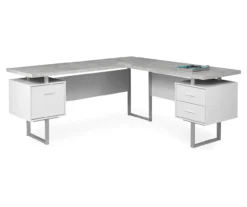 Monarch Metal 3-Drawer L-Shaped Computer Desk 21 Monarch Metal 3-Drawer L-Shaped Computer Desk -Living Room Furniture Store 810542417 2