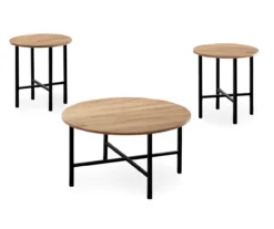 Monarch Round 3-Piece Occasional Table Set -Living Room Furniture Store 810542422 2