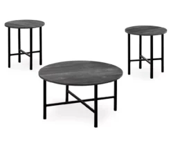 Monarch Round 3-Piece Occasional Table Set -Living Room Furniture Store 810542423 2
