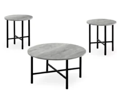Monarch Round 3-Piece Occasional Table Set -Living Room Furniture Store 810542425 2