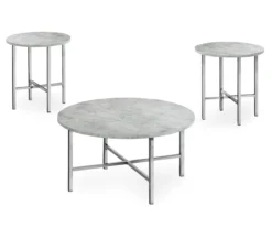 Monarch Round 3-Piece Occasional Table Set -Living Room Furniture Store 810542427 2