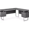 Monarch Metal 3-Drawer L-Shaped Computer Desk -Living Room Furniture Store 810542428 2