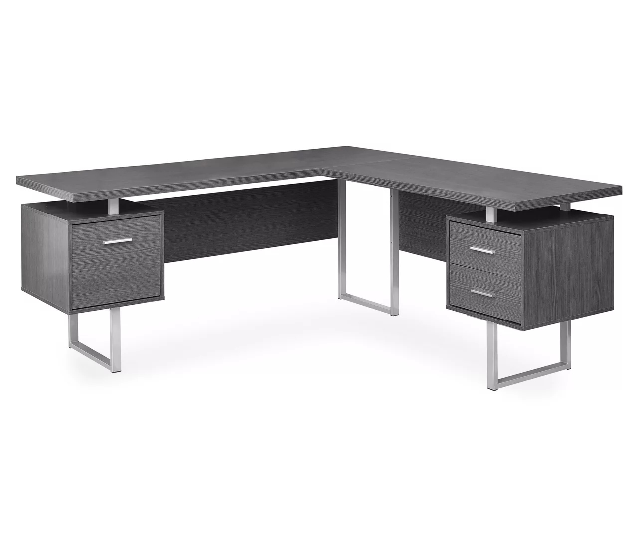 Monarch Metal 3-Drawer L-Shaped Computer Desk 3 Monarch Metal 3-Drawer L-Shaped Computer Desk