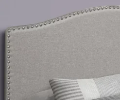 Monarch Linen Nailhead Trim Headboard -Living Room Furniture Store 810542519 3