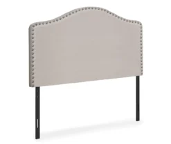 Monarch Linen Nailhead Trim Headboard -Living Room Furniture Store 810542522 2