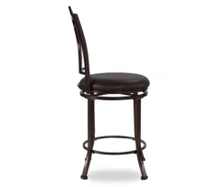Dakota Coffee Brown Metal Faux Leather Upholstered Counter Stool -Living Room Furniture Store 810543039 5