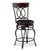 Kelley Brown & Matte Bronze Metal Ox Back Swivel Bar Stool -Living Room Furniture Store 810543056 1