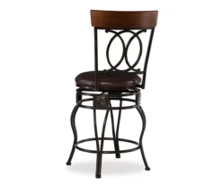 Kelley Brown & Matte Bronze Metal Ox Back Swivel Bar Stool -Living Room Furniture Store 810543056 4