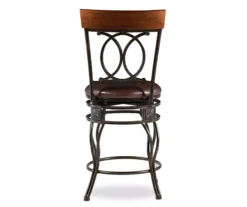 Kelley Brown & Matte Bronze Metal Ox Back Swivel Bar Stool -Living Room Furniture Store 810543056 5
