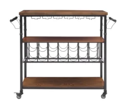Patrick 2-Tier Wood & Metal Wine Cart -Living Room Furniture Store 810543090 A0 2