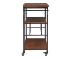 Patrick 2-Tier Wood & Metal Wine Cart -Living Room Furniture Store 810543090 A1 3