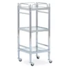 Hawkins Chrome & Glass 3-Shelf Rolling Cart -Living Room Furniture Store 810543096 1