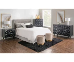 Urban Fresh Black & Gold 6-Drawer Textured Geometric Dresser -Living Room Furniture Store 810543103 2