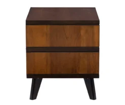 Manhattan Walnut 2-Drawer Mid-Century Wood Nightstand -Living Room Furniture Store 810543109 A1 3