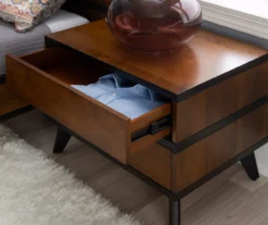 Manhattan Walnut 2-Drawer Mid-Century Wood Nightstand -Living Room Furniture Store 810543109 A8 9