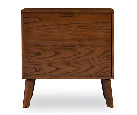 Shay Walnut 2-Drawer Wood Nightstand 4 Shay Walnut 2-Drawer Wood Nightstand - Image 2