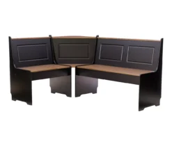 Atrium Black & Pecan 3-Piece Wooden Breakfast Nook Set -Living Room Furniture Store 810543121 A0 3