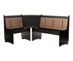 Atrium Black & Pecan 3-Piece Wooden Breakfast Nook Set -Living Room Furniture Store 810543121 A8 1