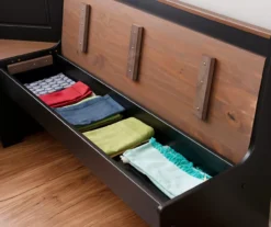 Atrium Black & Pecan 3-Piece Wooden Breakfast Nook Set -Living Room Furniture Store 810543121 B8